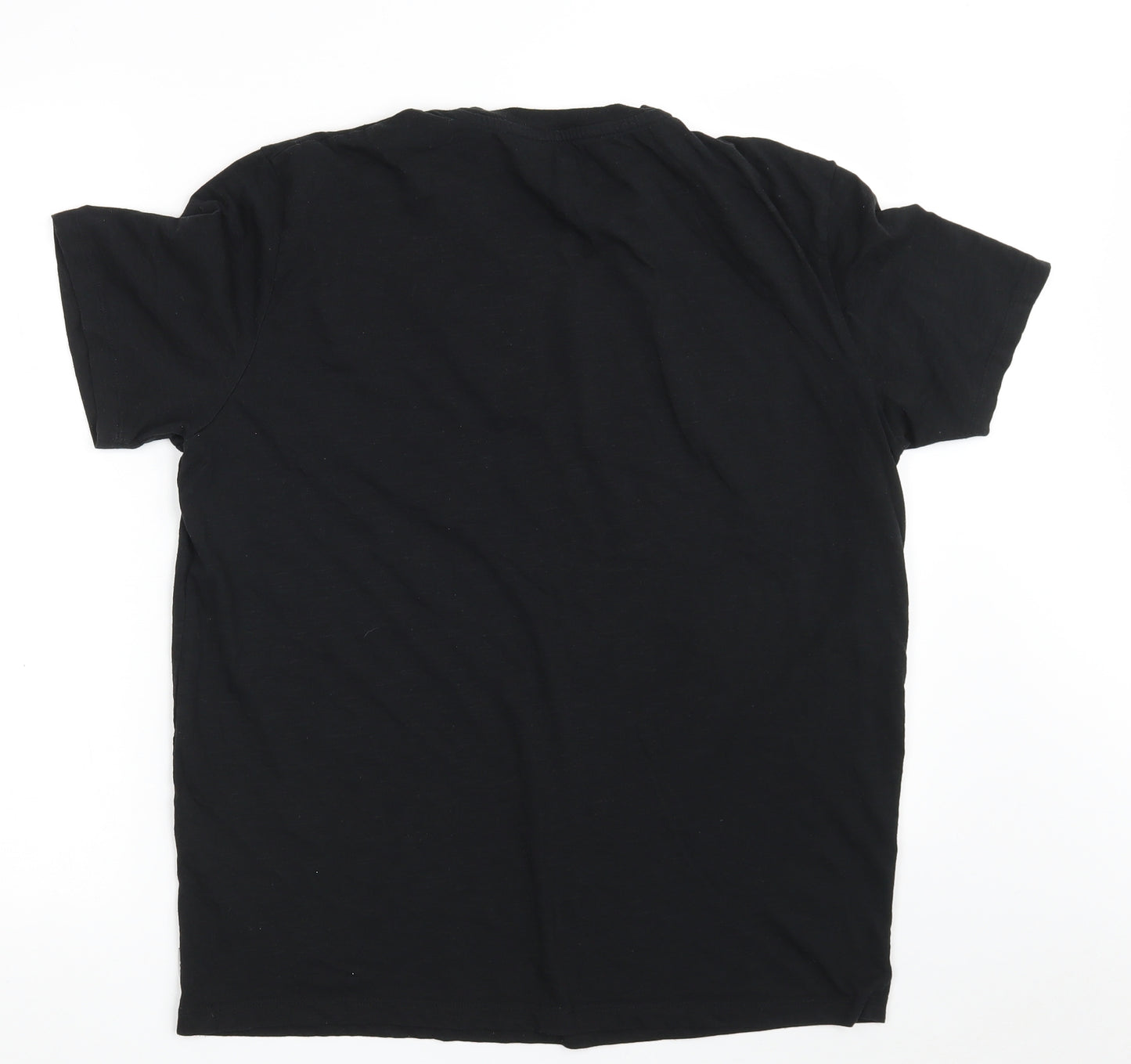 JACK & JONES Mens Black  Polyester  T-Shirt Size XL Crew Neck