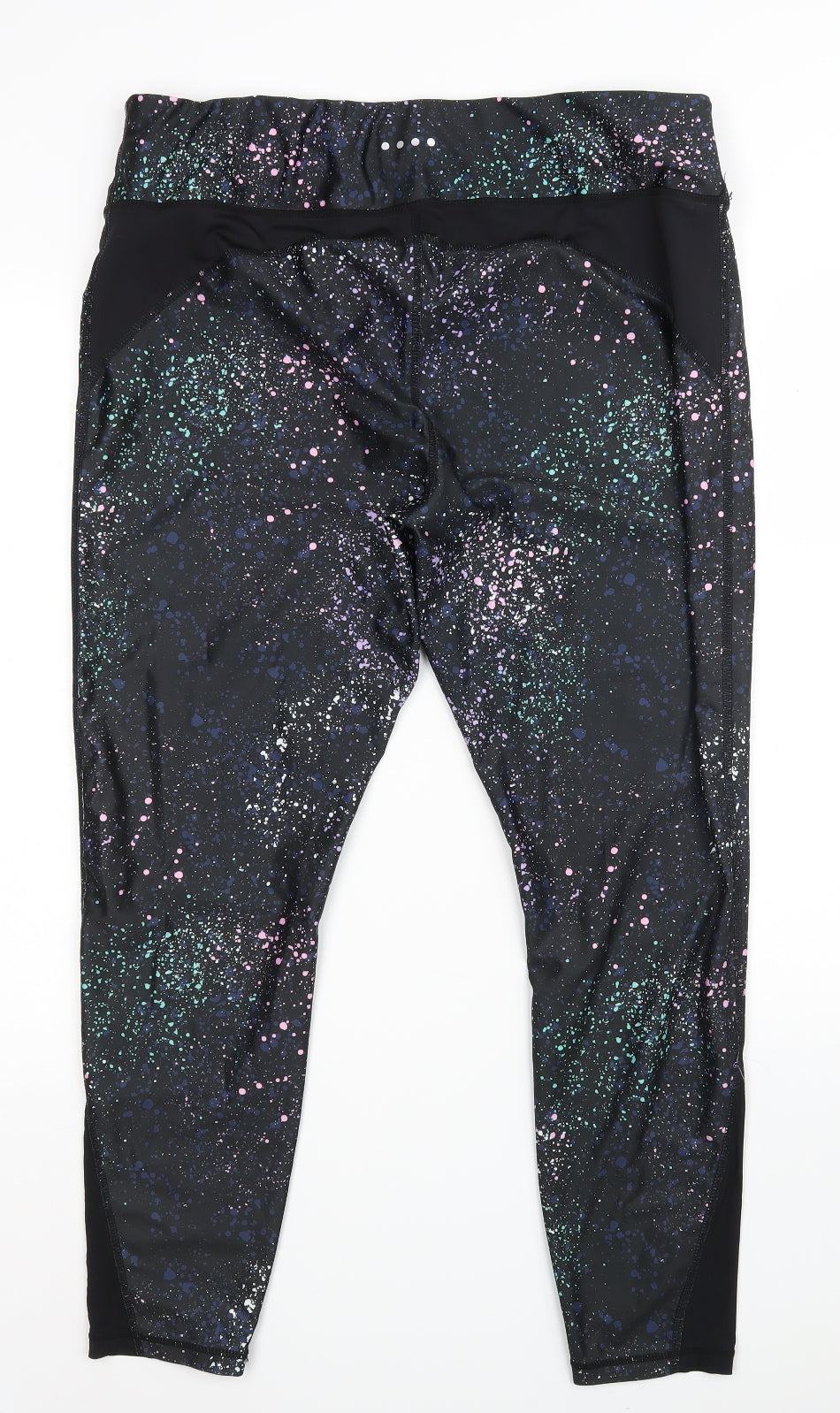 Matalan Womens Black Flecked Polyester Compression Leggings Size 18 L26 in Athletic