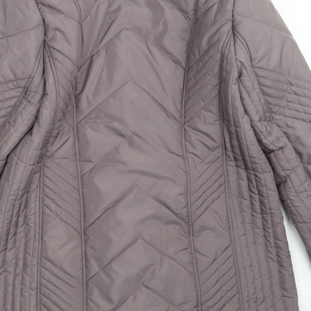 TIGI Womens Purple   Quilted Coat Size 18  Zip - Size 18-20
