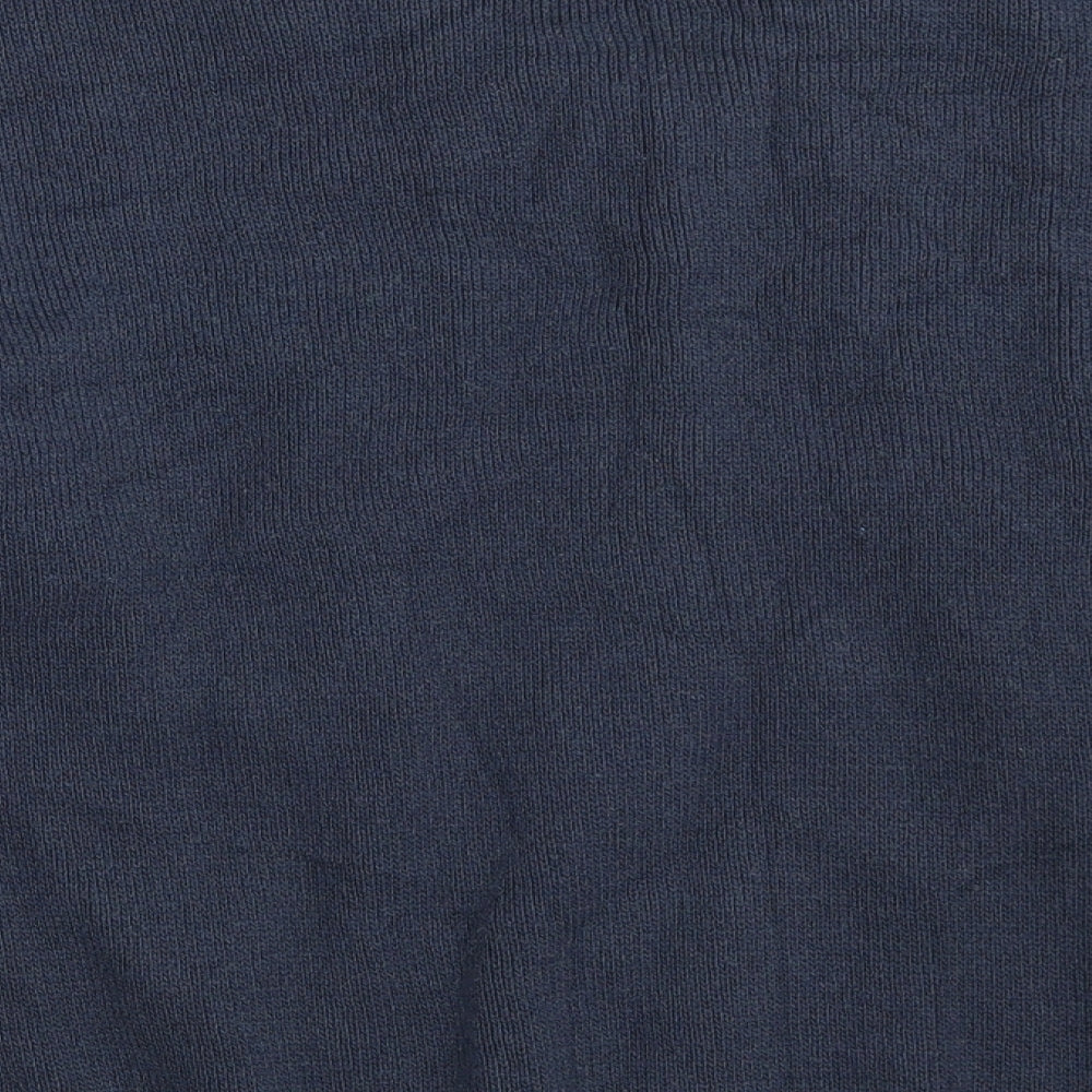 Carson Mens Blue V-Neck Striped Acrylic Pullover Jumper Size 2XL