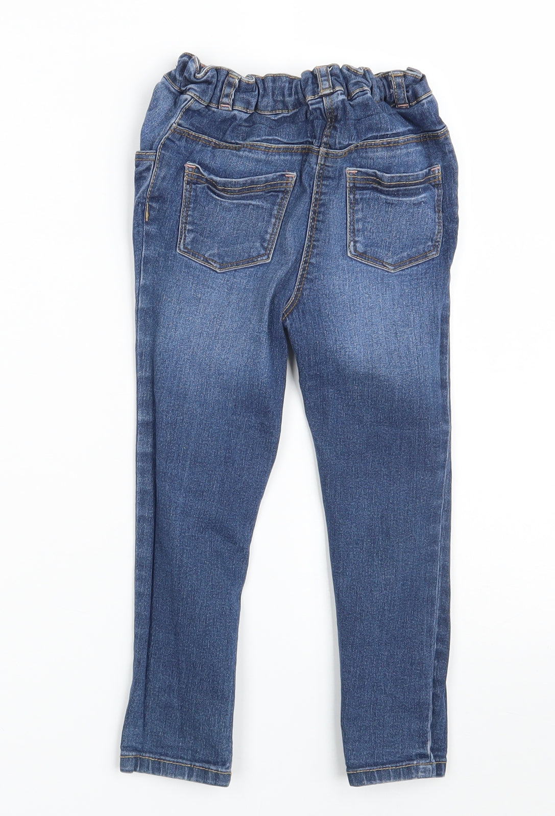 George Girls Blue  Cotton Skinny Jeans Size 3-4 Years  Slim Button