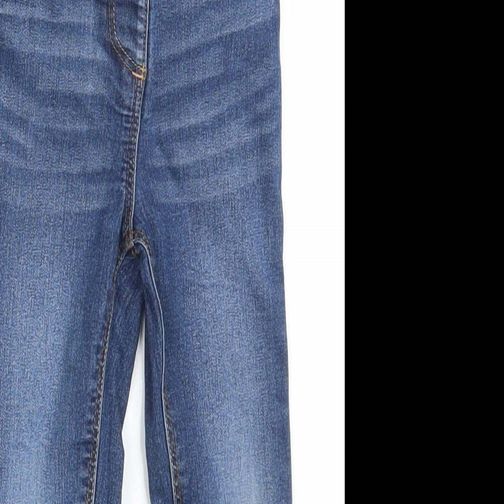 George Girls Blue  Cotton Skinny Jeans Size 3-4 Years  Slim Button