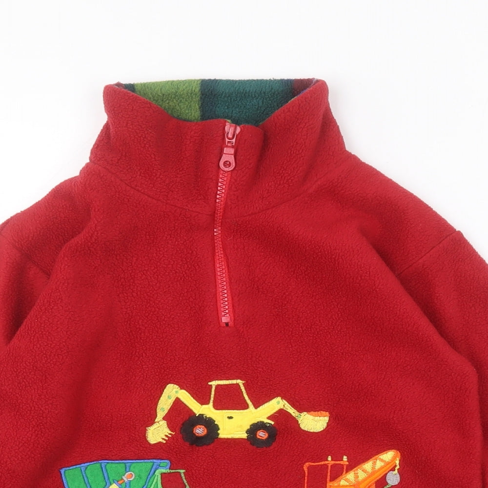Ramblers Boys Red High Neck  100% Polyester Pullover Jumper Size 6-7 Years  Zip - Truck