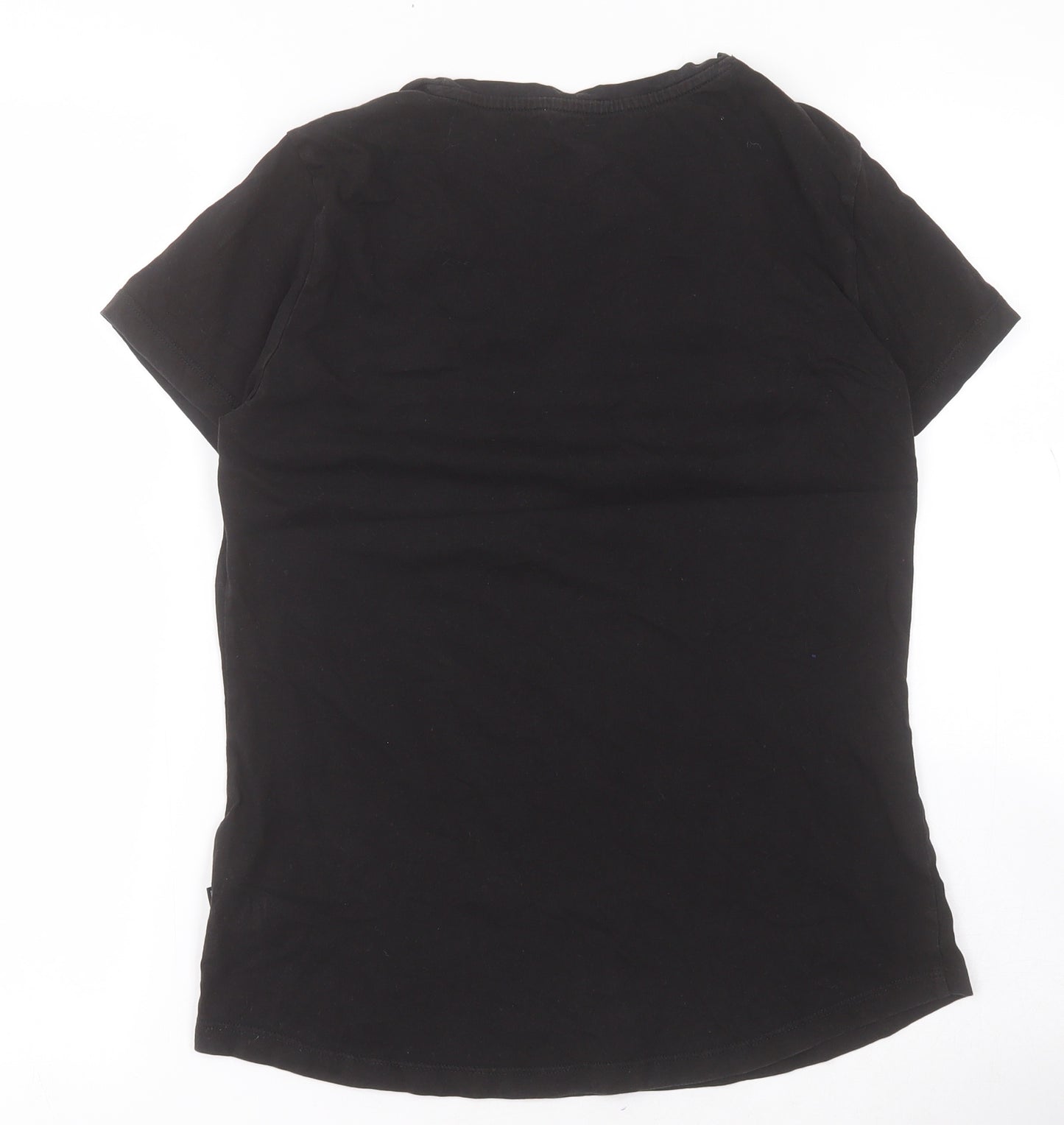 PUMA Womens Black  100% Cotton Basic T-Shirt Size S Round Neck