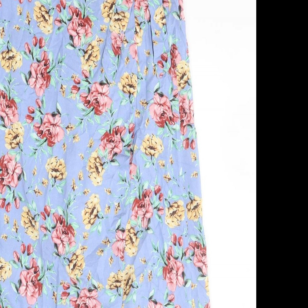 New Look Womens Multicoloured Floral Viscose Wrap Skirt Size 10   Tie