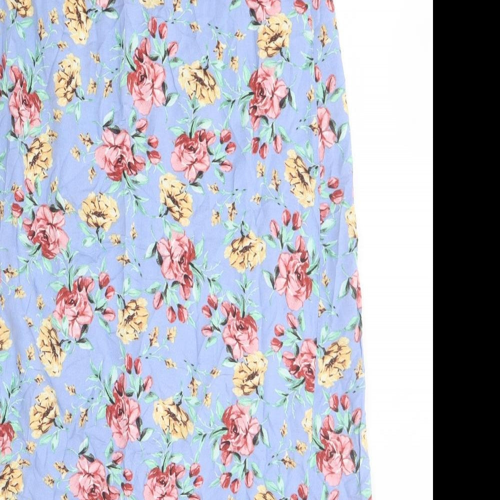 New Look Womens Multicoloured Floral Viscose Wrap Skirt Size 10   Tie
