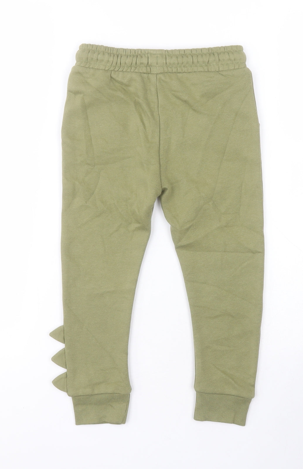 F&F Boys Green  Cotton Jegging Trousers Size 3-4 Years  Regular Drawstring - Dinosaur