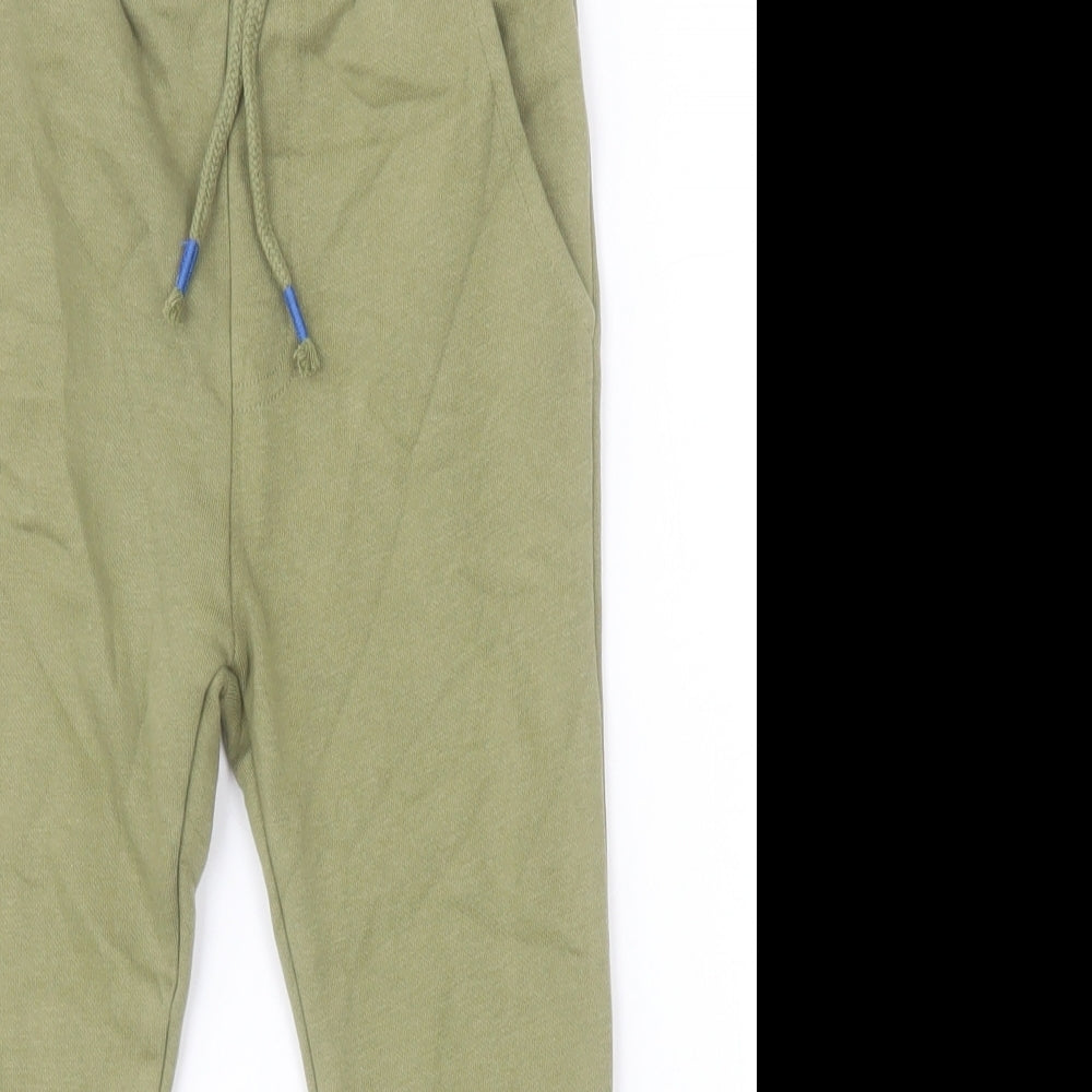 F&F Boys Green  Cotton Jegging Trousers Size 3-4 Years  Regular Drawstring - Dinosaur