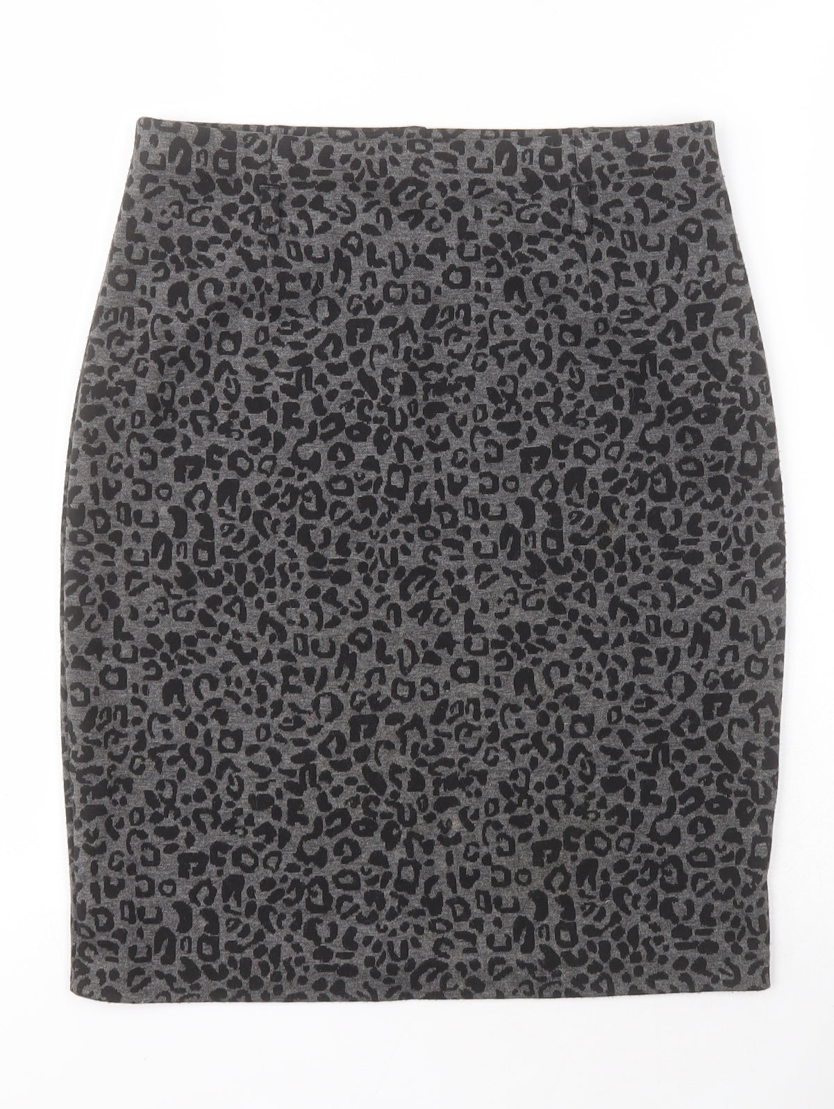 Dunnes Womens Grey Animal Print Polyester Bandage Skirt Size 6