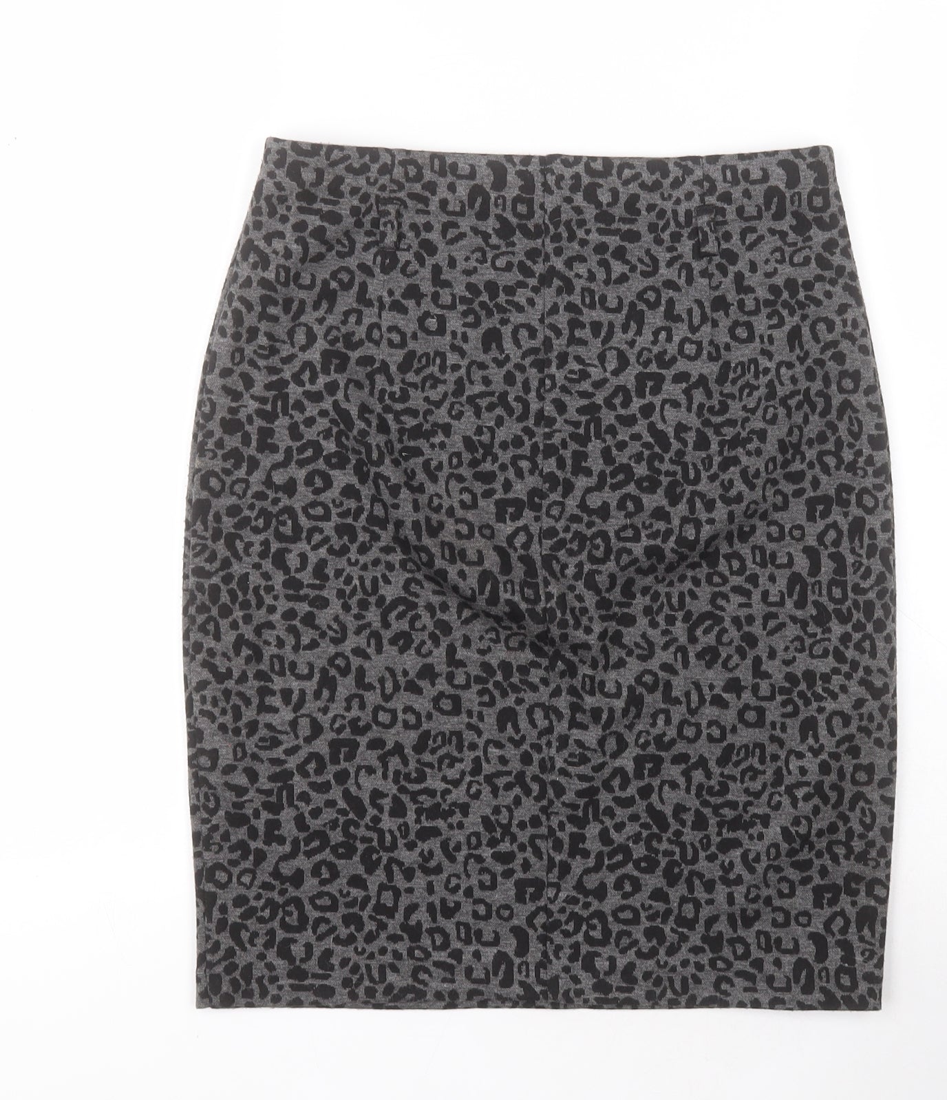 Dunnes Womens Grey Animal Print Polyester Bandage Skirt Size 6