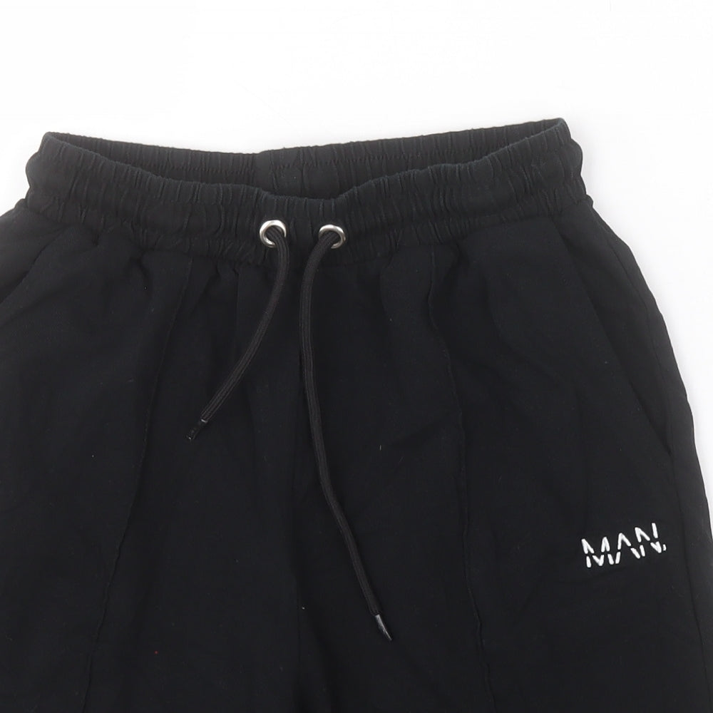Boohoo Man Mens Black  Cotton Sweat Shorts Size S L7 in Regular Drawstring