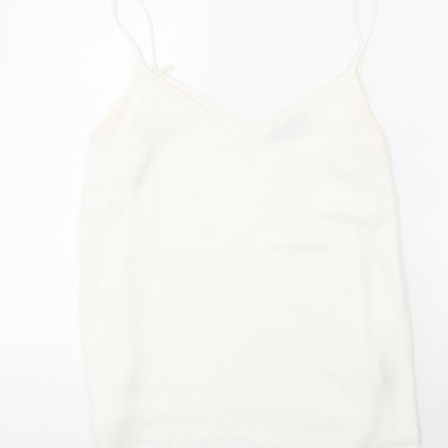 F&F Womens White  Polyester Camisole Blouse Size 10 V-Neck