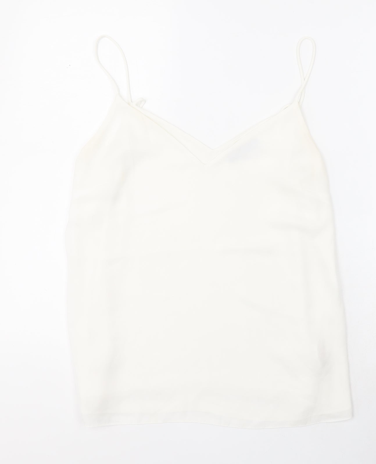 F&F Womens White  Polyester Camisole Blouse Size 10 V-Neck