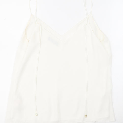 F&F Womens White  Polyester Camisole Blouse Size 10 V-Neck