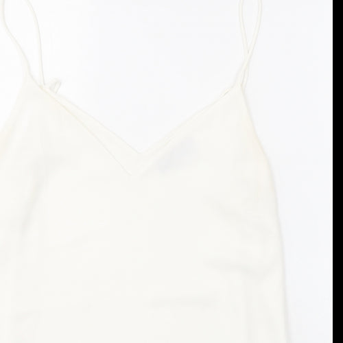 F&F Womens White  Polyester Camisole Blouse Size 10 V-Neck