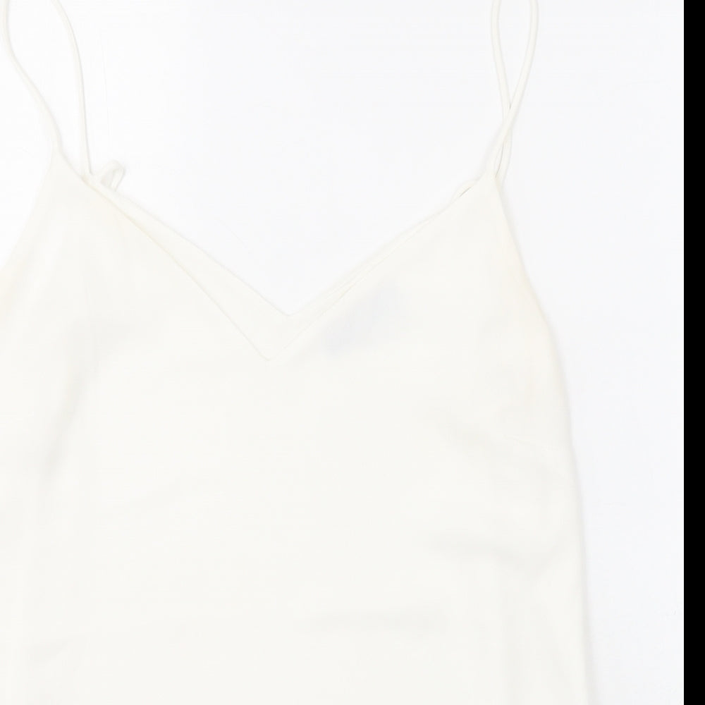 F&F Womens White  Polyester Camisole Blouse Size 10 V-Neck