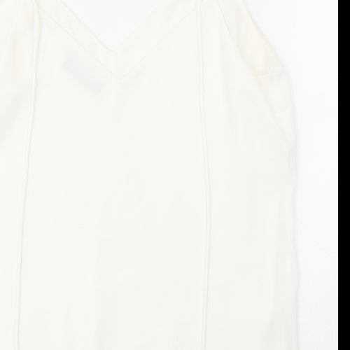 F&F Womens White  Polyester Camisole Blouse Size 10 V-Neck