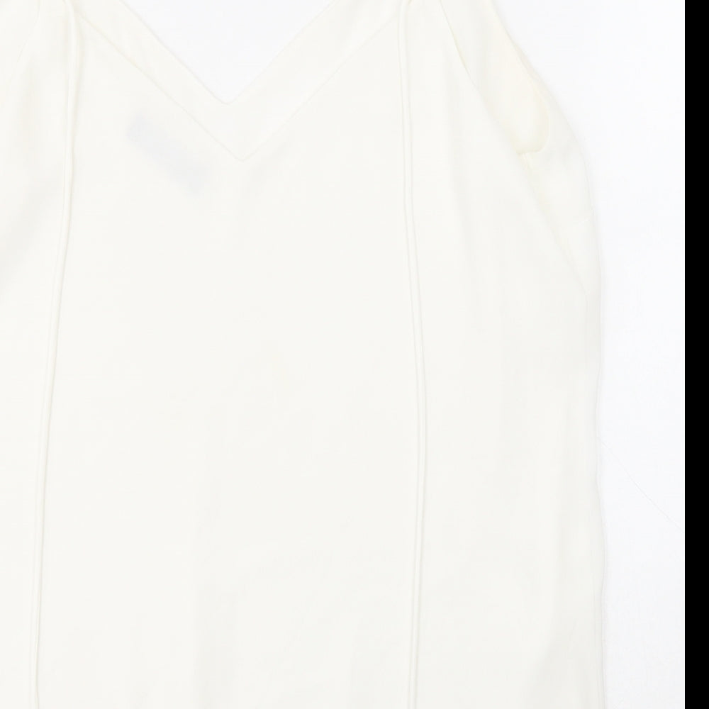 F&F Womens White  Polyester Camisole Blouse Size 10 V-Neck