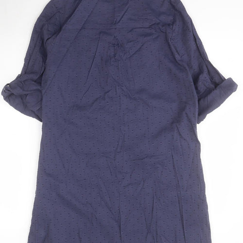 Silk Weavers Womens Blue  100% Cotton A-Line  Size L  Round Neck Button