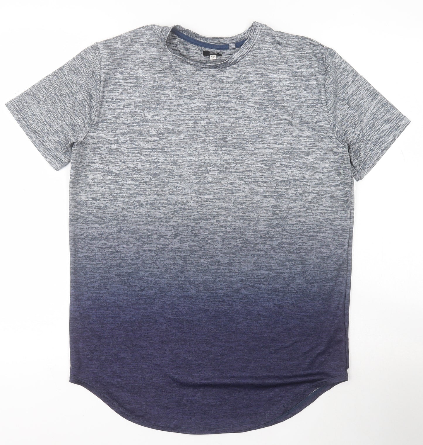 River Island Boys Grey  Polyester Basic T-Shirt Size 11-12 Years Round Neck Pullover - Ombre