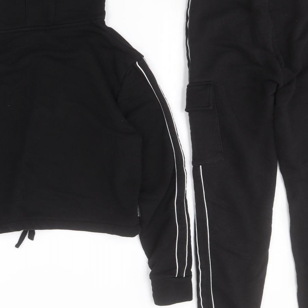 Gym King Womens Black Solid Cotton Top Lounge Set Size 6