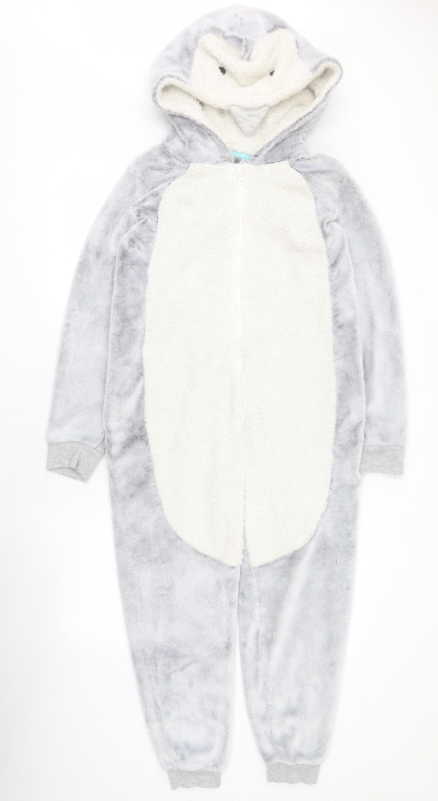 Blue Zoo Girls Grey Solid Polyester Top One Piece Size 12-13 Years  Zip - Penguin