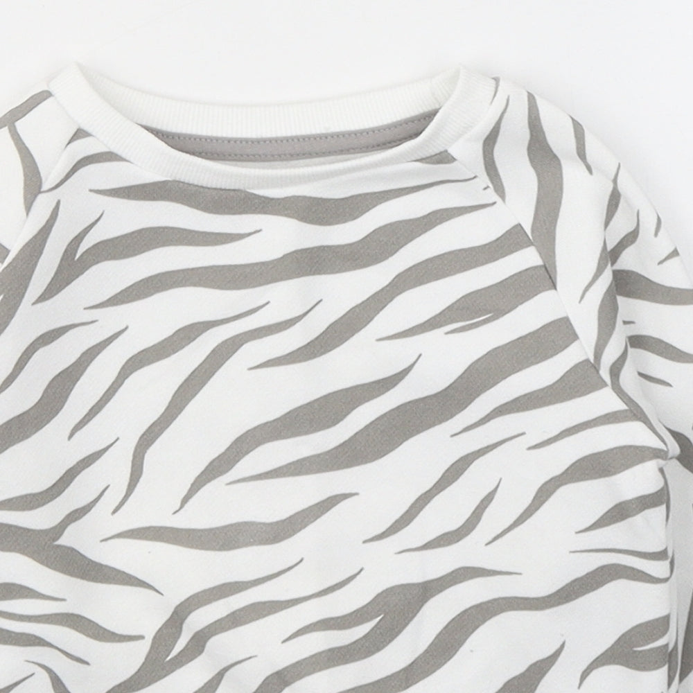 Primark Baby White Animal Print Cotton Pullover Jumper Size 18-24 Months  Pullover