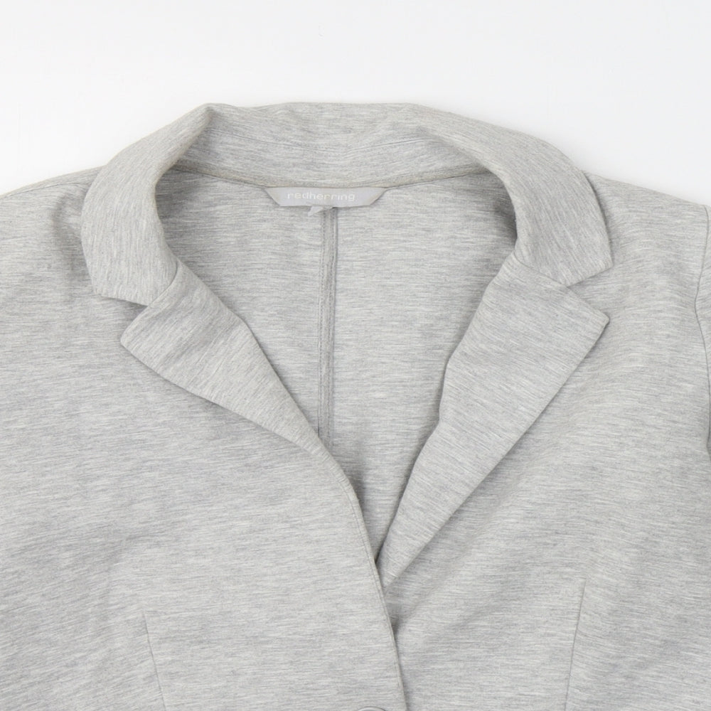 Red Herring Womens Grey   Jacket Blazer Size 12  Button