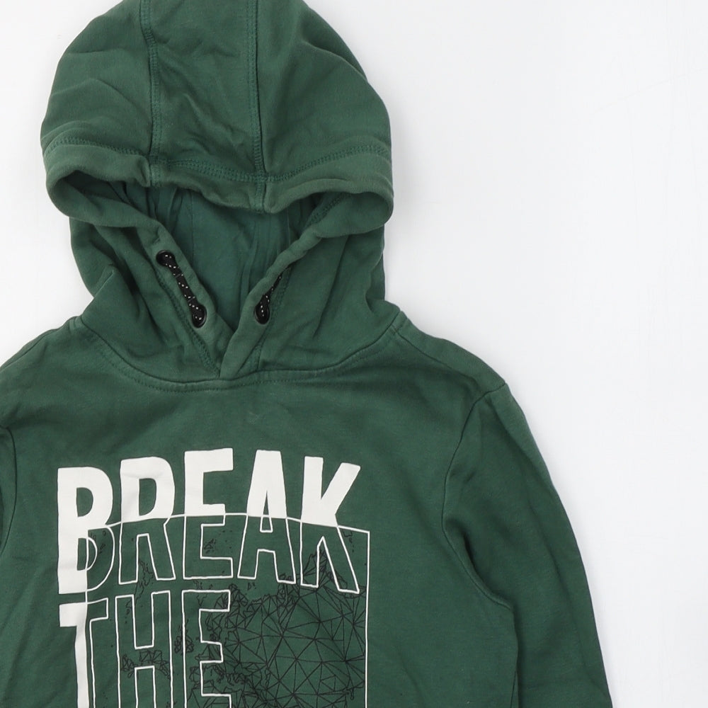 George Boys Green  Cotton Pullover Hoodie Size 8-9 Years  Pullover - Break the Rules
