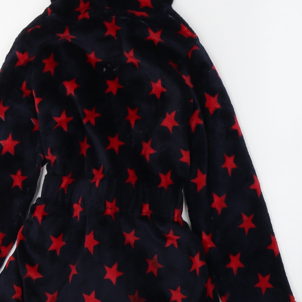 Primark Boys Black Geometric Polyester  Robe Size 4-5 Years  Tie