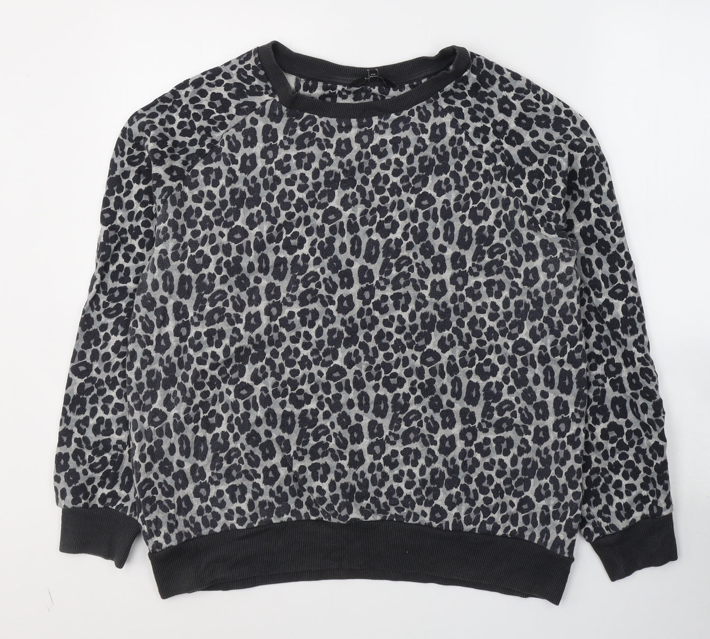 NEXT Womens Grey Animal Print Cotton Pullover Sweatshirt Size M  Pullover