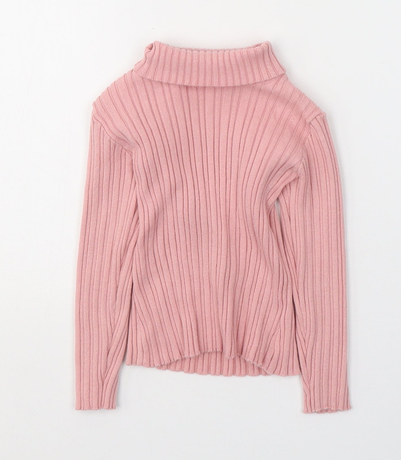 Nutmeg Girls Pink  Cotton Jersey Casual Size 2-3 Years Roll Neck Pullover
