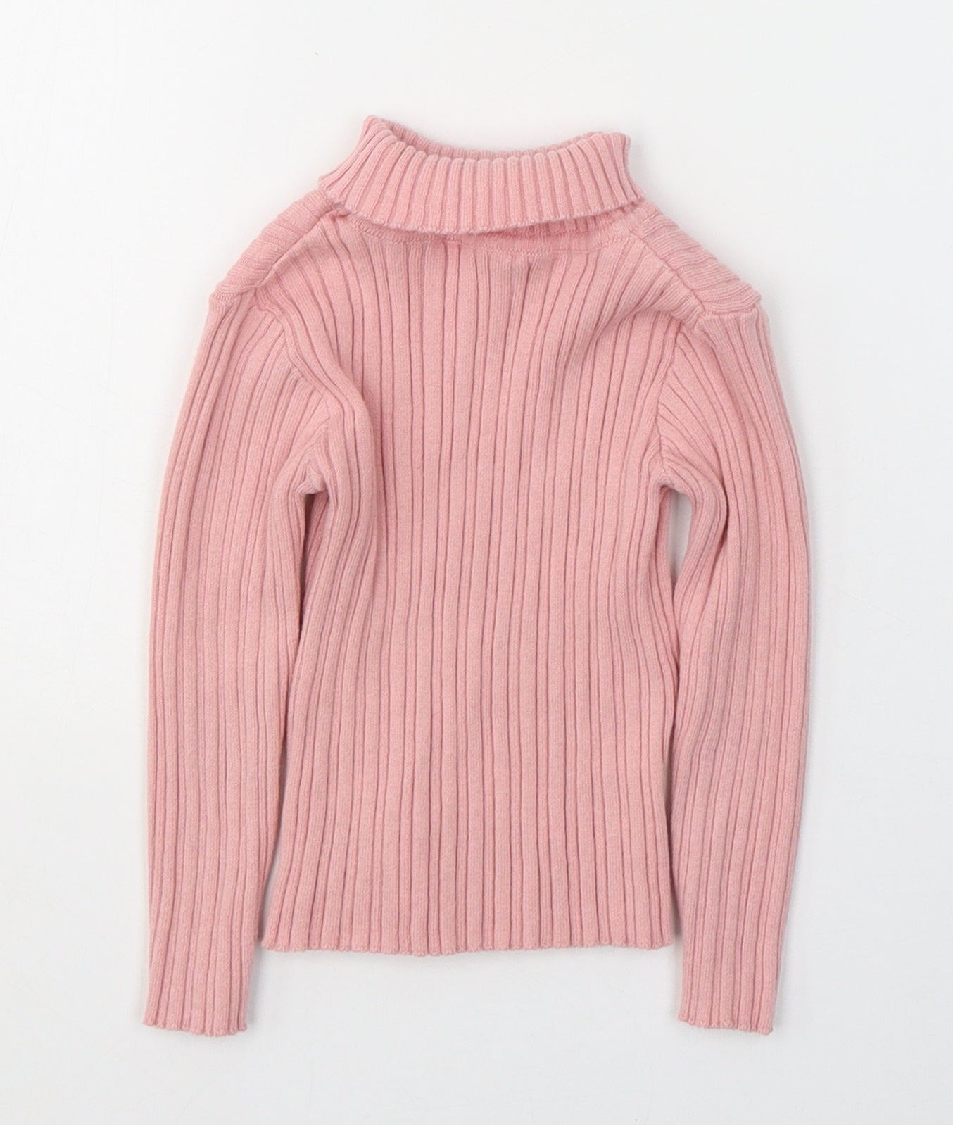 Nutmeg Girls Pink  Cotton Jersey Casual Size 2-3 Years Roll Neck Pullover