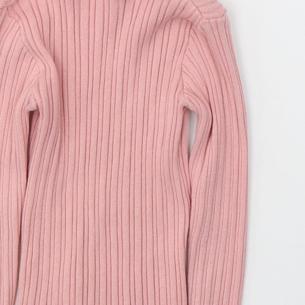 Nutmeg Girls Pink  Cotton Jersey Casual Size 2-3 Years Roll Neck Pullover