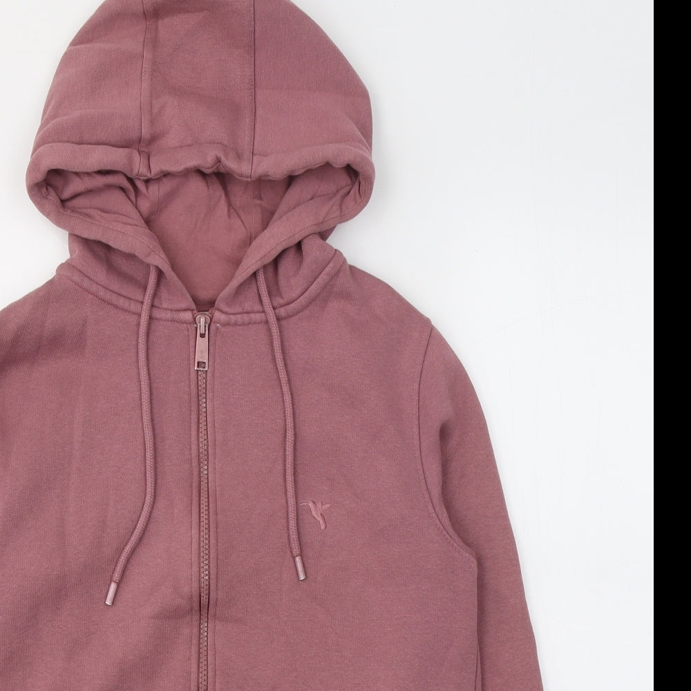 RNG Womens Pink  Cotton Full Zip Hoodie Size 12  Zip