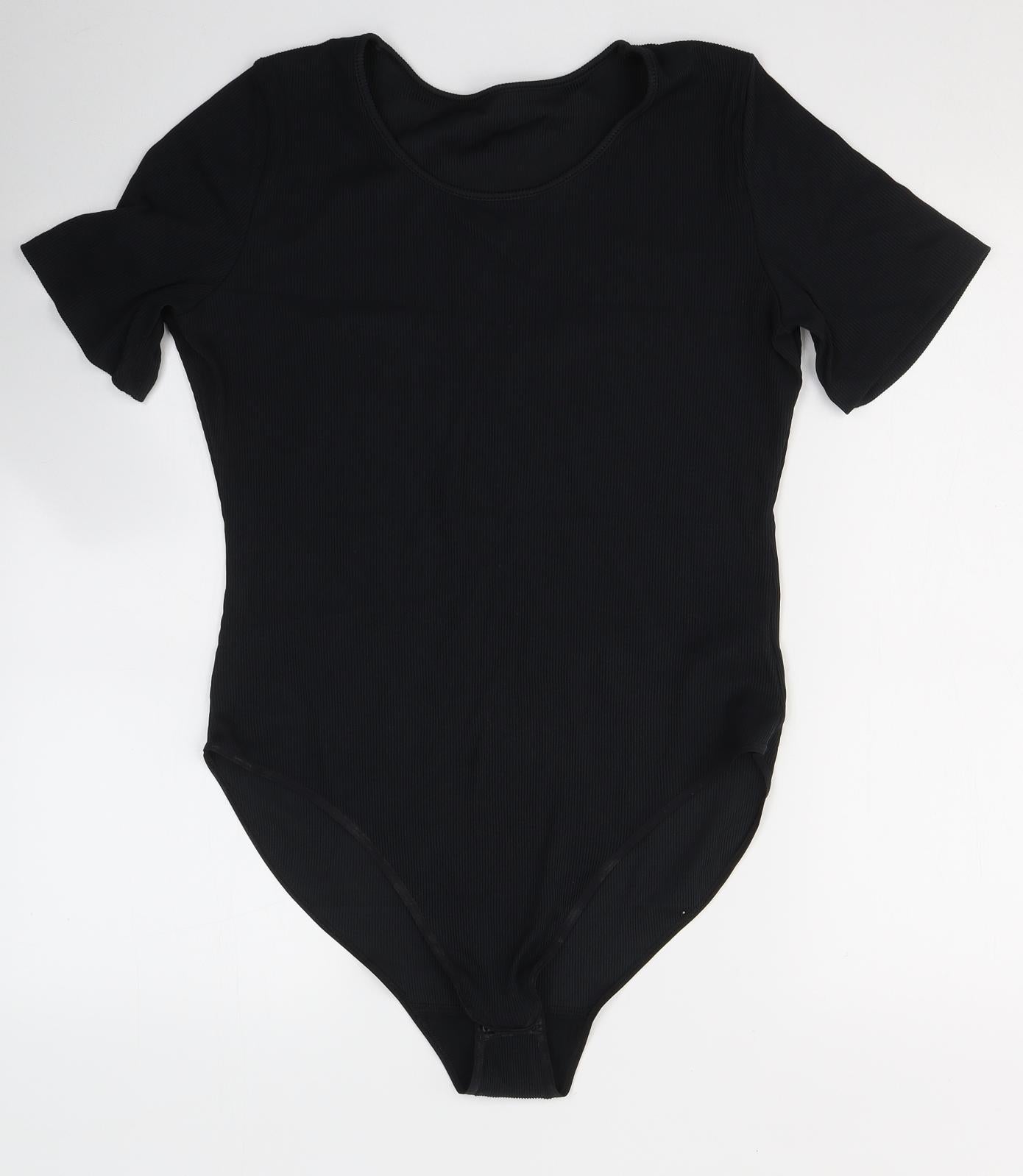Marks and Spencer Womens Black  Nylon Bodysuit One-Piece Size 18  Button