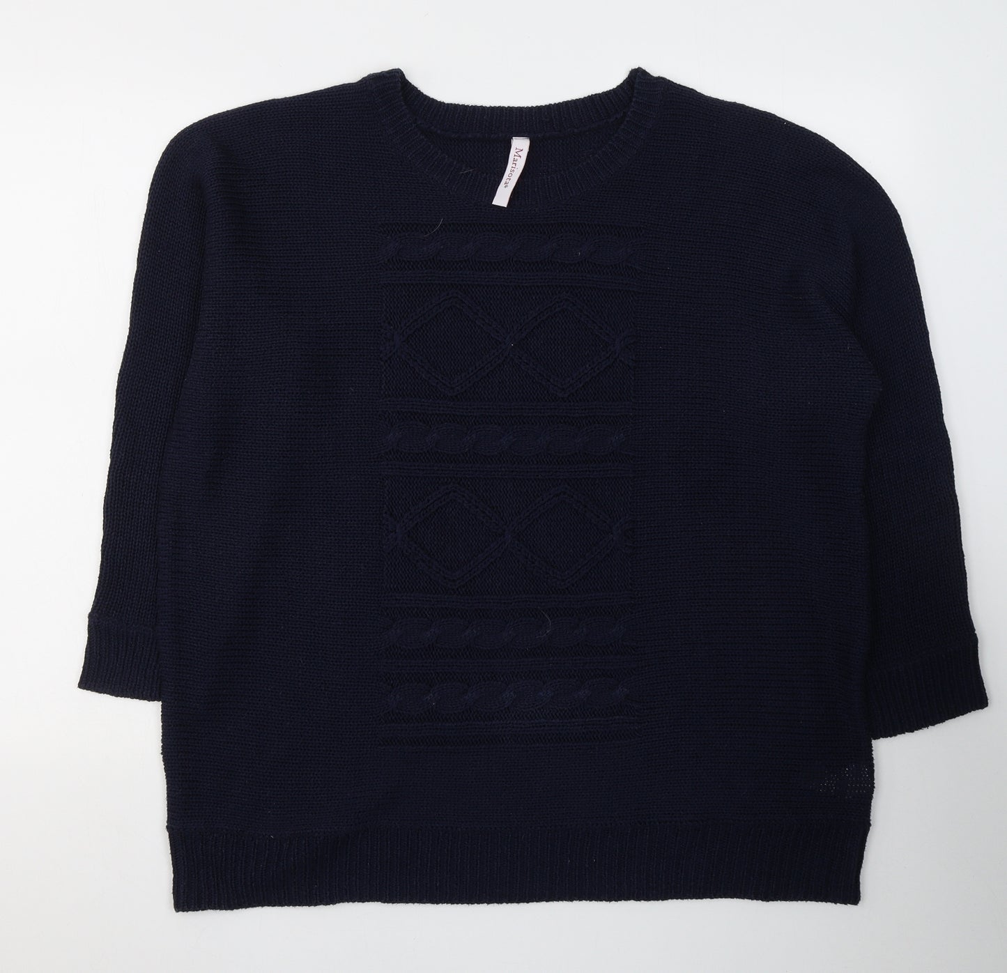 MARISOTA Womens Blue Round Neck  Acrylic Pullover Jumper Size 20