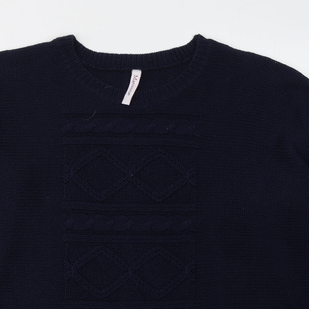 MARISOTA Womens Blue Round Neck  Acrylic Pullover Jumper Size 20