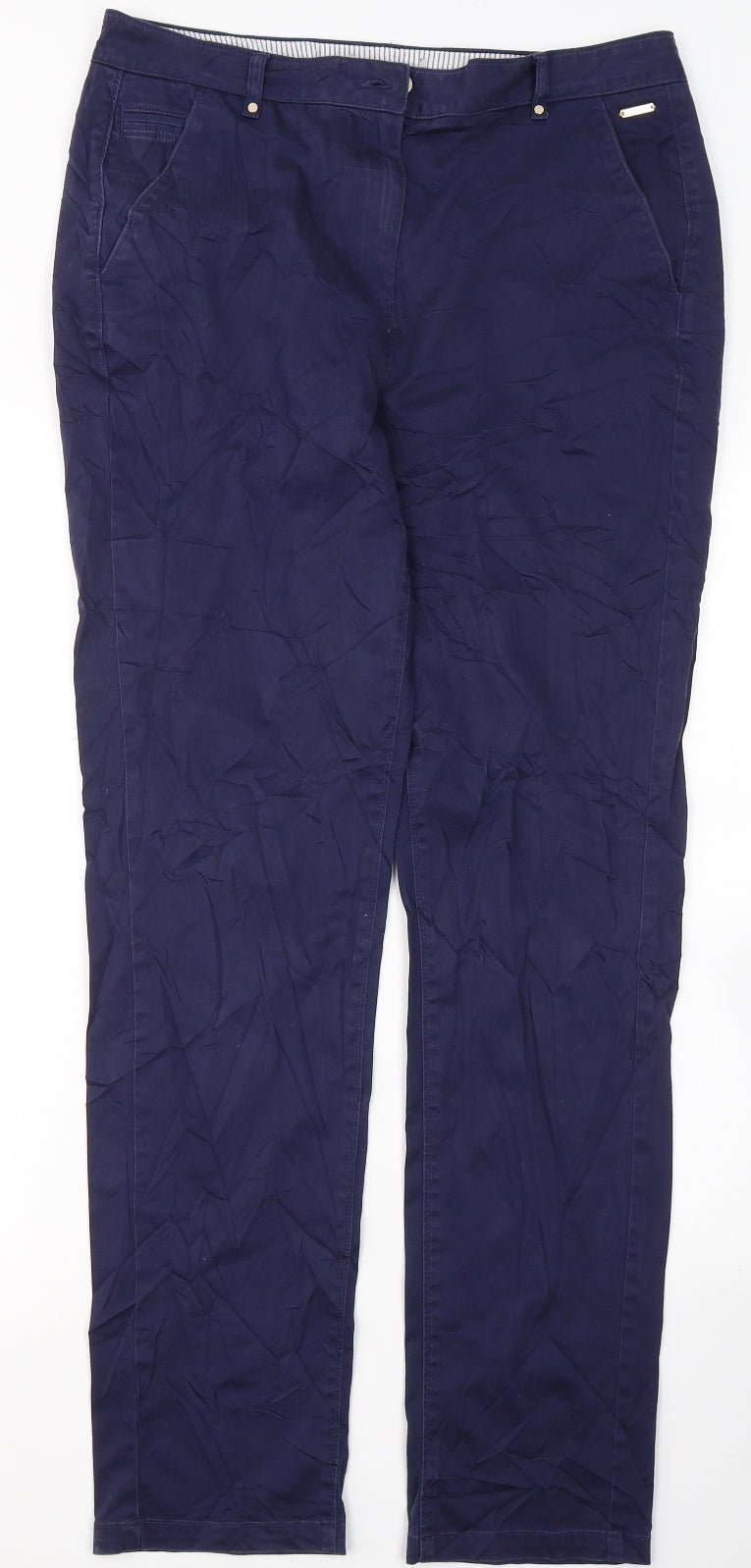 Per Una Womens Blue  Cotton Straight Jeans Size 12 L30 in Regular Button