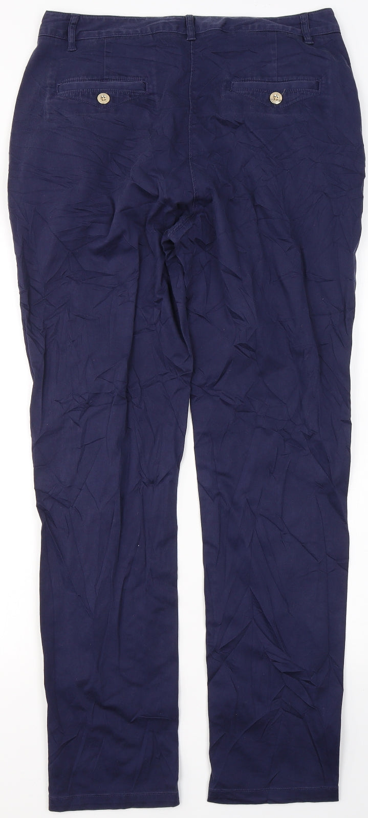 Per Una Womens Blue  Cotton Straight Jeans Size 12 L30 in Regular Button