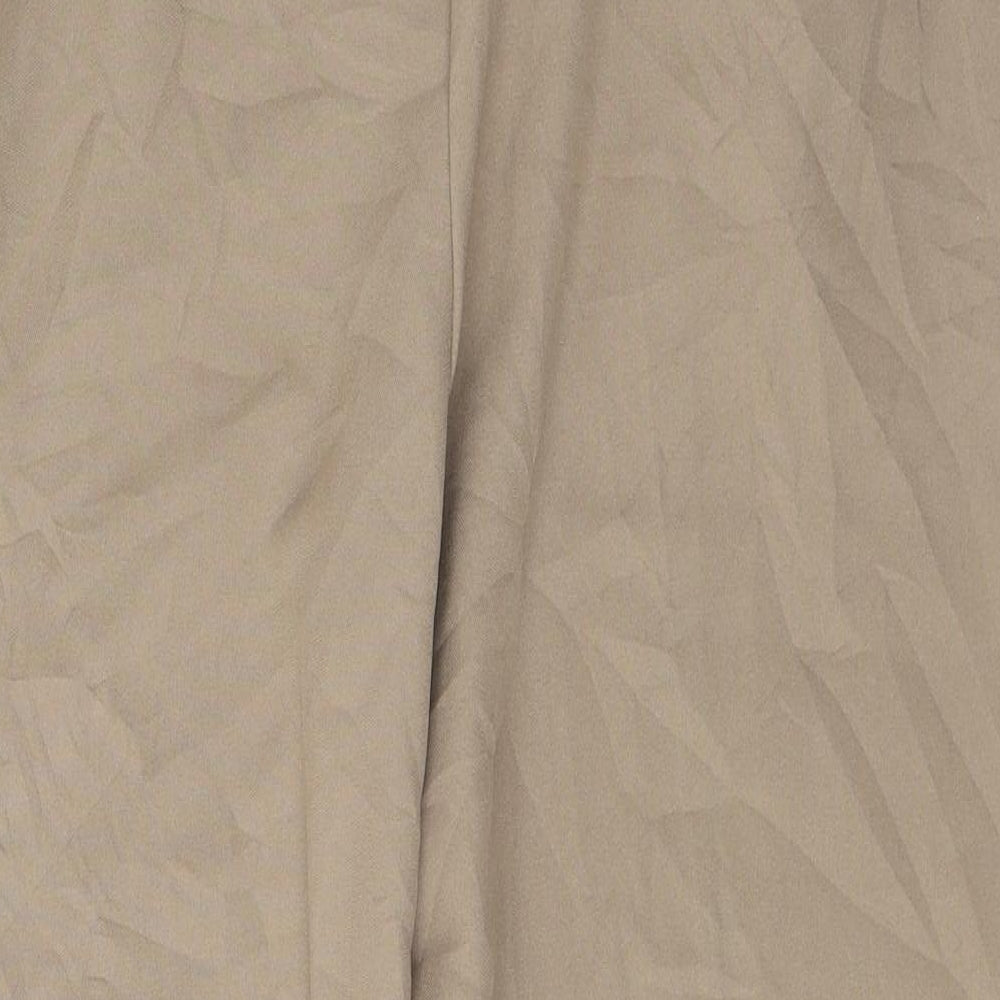 Sarah Hamilton Womens Beige  Polyester Trousers  Size 16 L27 in Regular Button