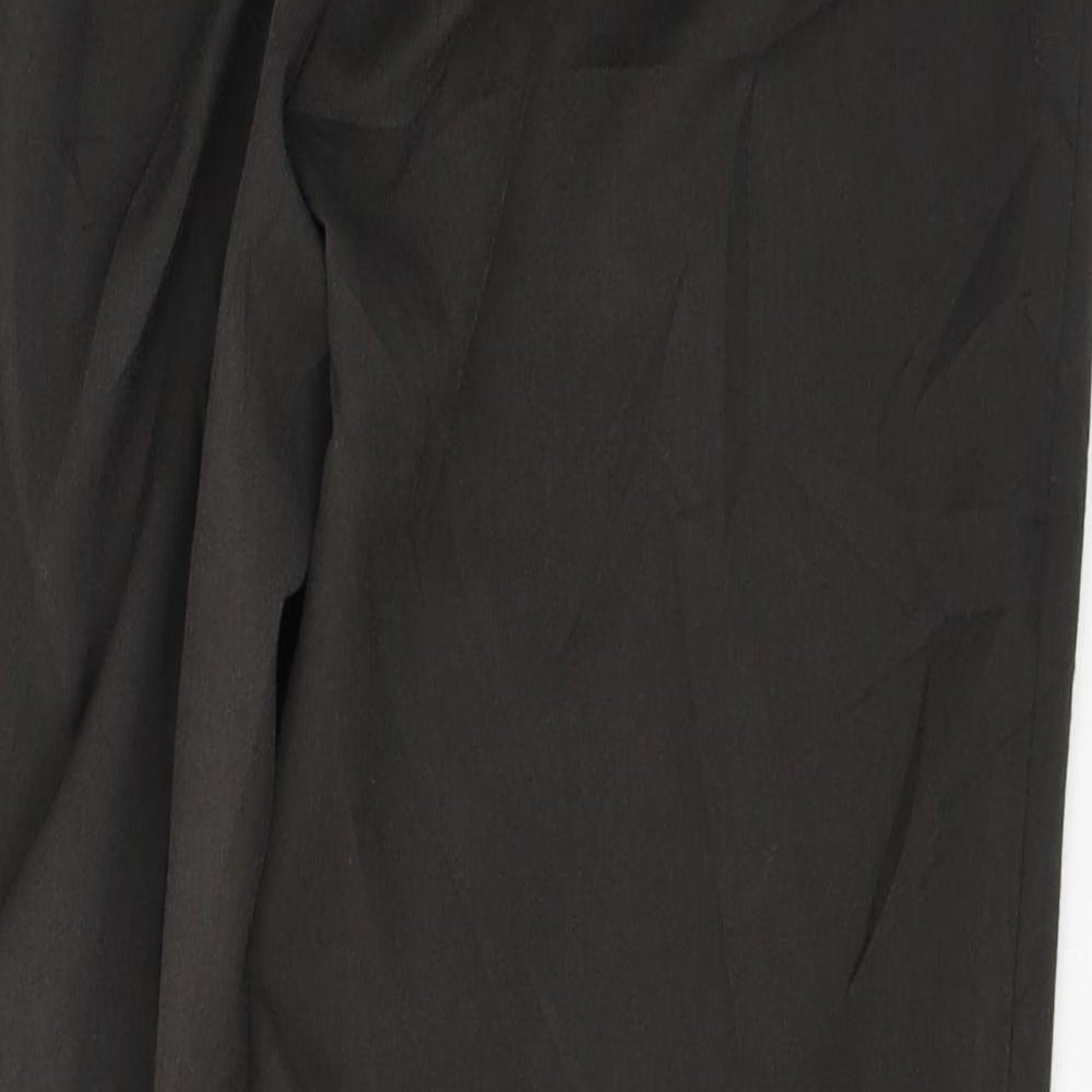 Marks and Spencer Womens Black  Polyester Cropped Trousers Size 12 L26 in Regular Zip
