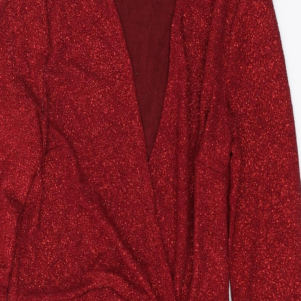 Double Crazy  Womens Red  Polyester Pencil Dress  Size S  V-Neck Pullover