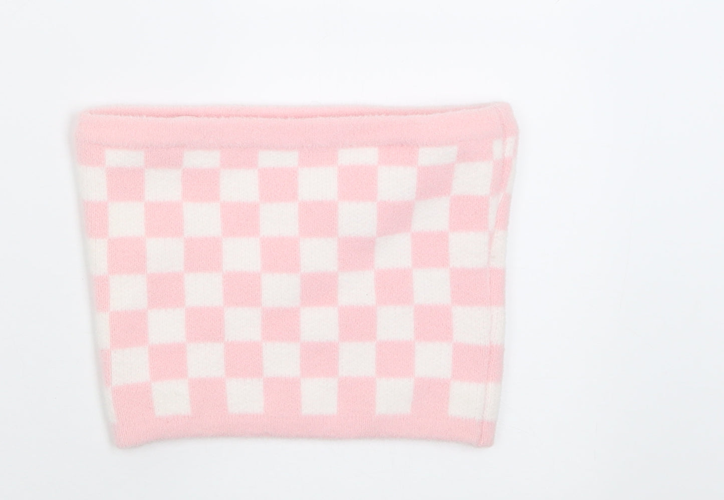 ASOS Womens Pink Check Nylon Cropped Tank Size 6 Off the Shoulder