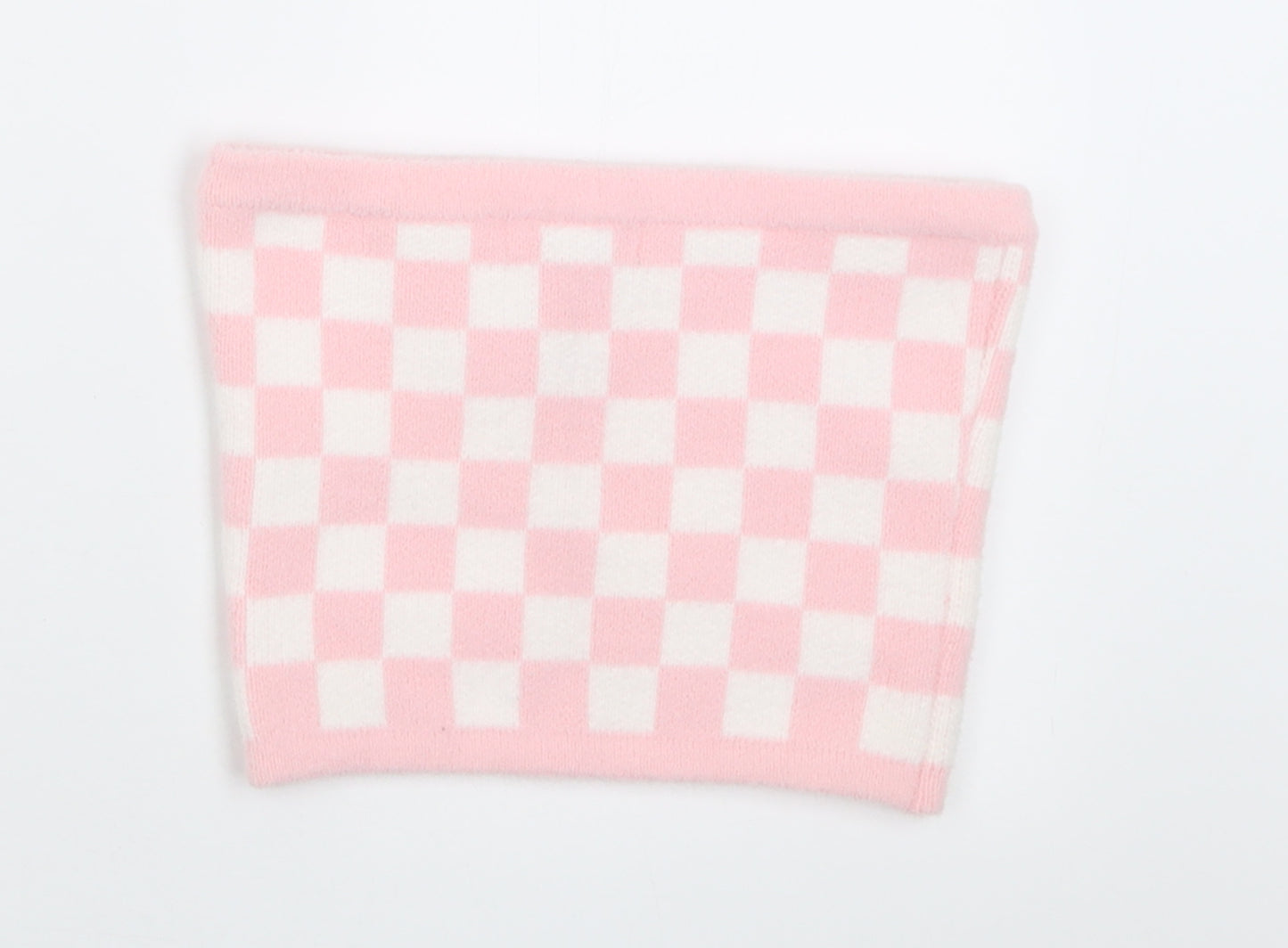 ASOS Womens Pink Check Nylon Cropped Tank Size 6 Off the Shoulder