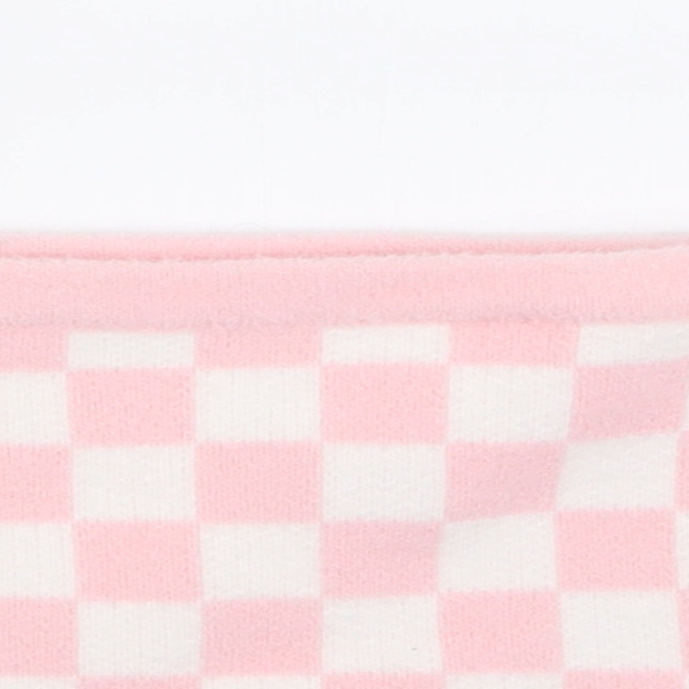 ASOS Womens Pink Check Nylon Cropped Tank Size 6 Off the Shoulder