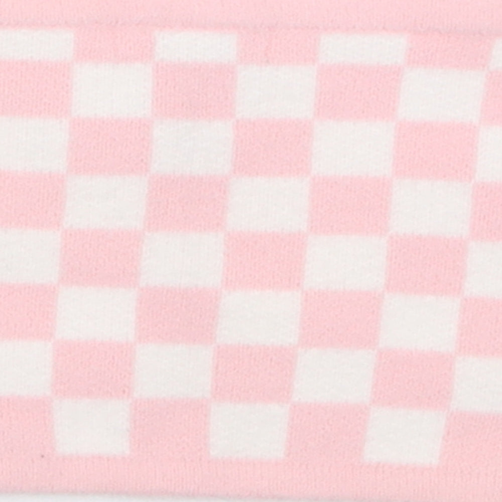 ASOS Womens Pink Check Nylon Cropped Tank Size 6 Off the Shoulder