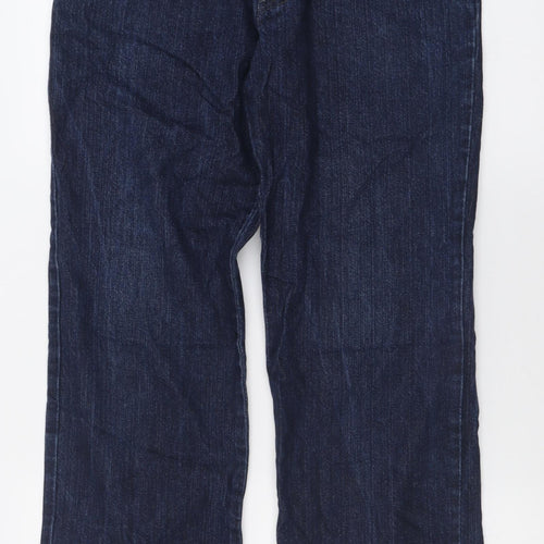 Jasper Conran Mens Blue  Cotton Straight Jeans Size 32 L30 in Regular Button - Short Leg