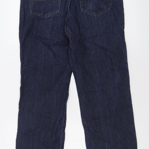 Jasper Conran Mens Blue  Cotton Straight Jeans Size 32 L30 in Regular Button - Short Leg