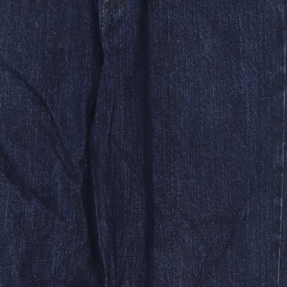 Jasper Conran Mens Blue  Cotton Straight Jeans Size 32 L30 in Regular Button - Short Leg